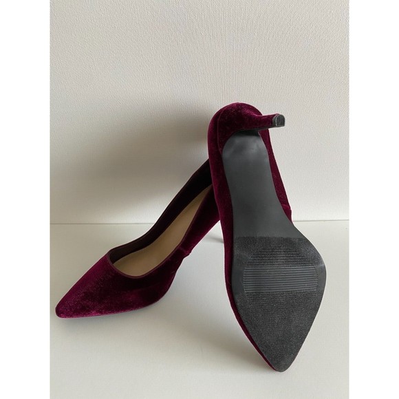 Apt 9 Womens Velvet Pumps Heels Stilettos Burgundy Deep Pink Red Size 10M - Picture 7 of 10